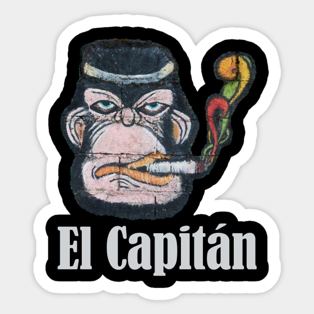 El Capitan Cool Monkey Leader Job Self-employed Startup Gift Sticker by peter2art